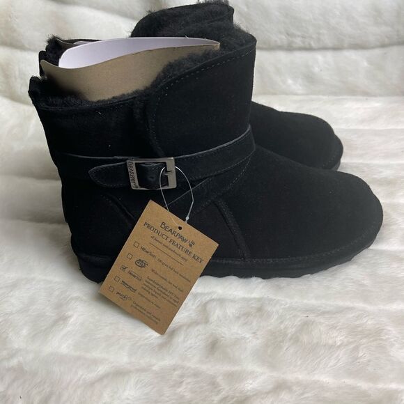 NWBox BEARPAW Emersyn Suede black Ankle Boots with Never wet Technology … - Picture 2 of 9